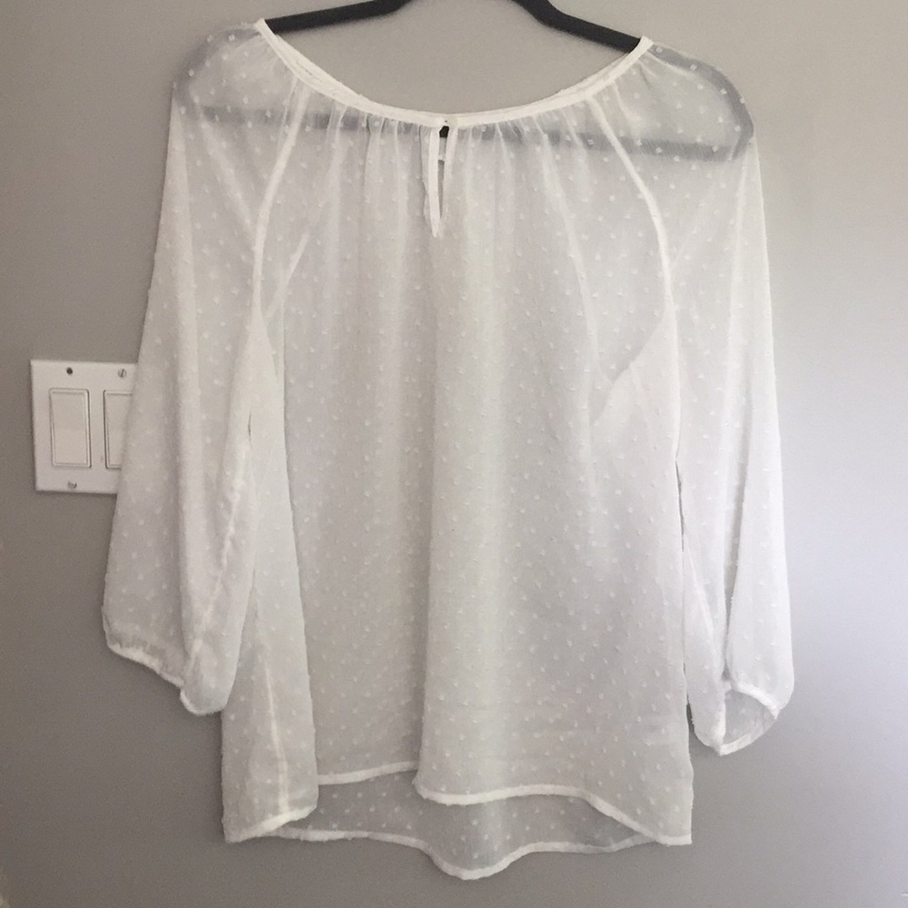 White Swiss dot Blouse